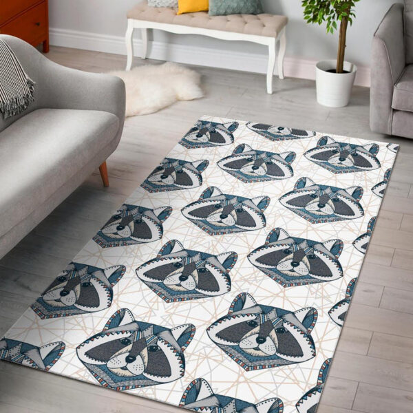 Raccoon Print Pattern Sillvela Area Rug