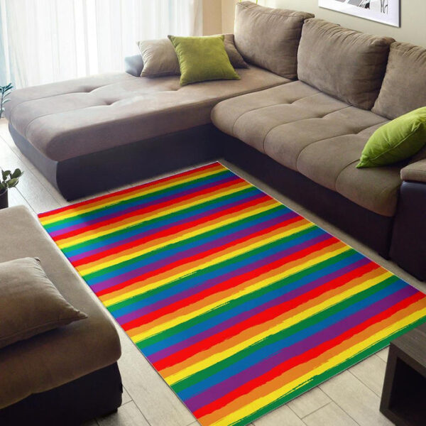 Rainbow Flag Lgbt Patterm Print Sillvela Area Rug