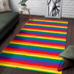 Rainbow Flag Lgbt Patterm Print Sillvela Area Rug