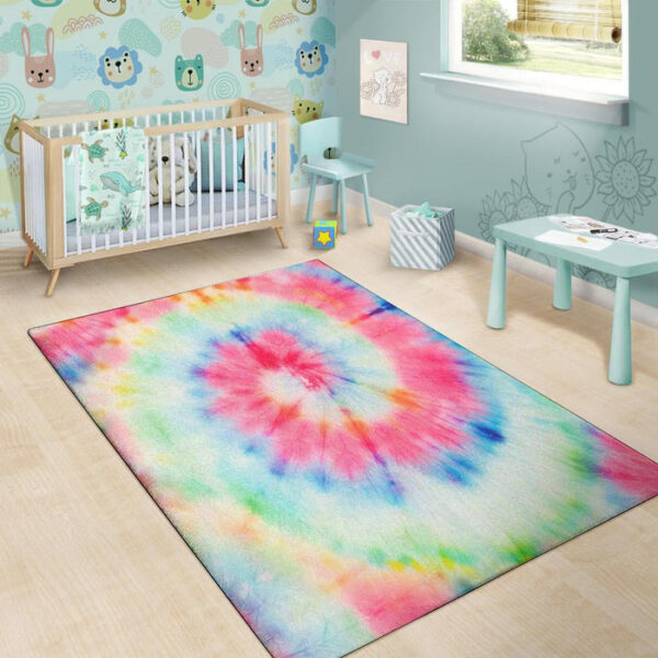 Rainbow Tie Dye Sillvela Area Rug