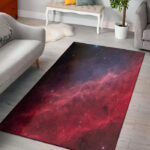 Red Cosmic Galaxy Space Sillvela Area Rug