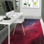 Red Cosmic Galaxy Space Sillvela Area Rug