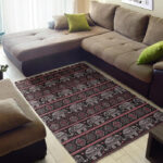 Red Elephant Aztec Pattern Print Sillvela Area Rug