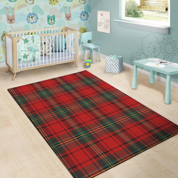 Red Plaid Tartan Sillvela Area Rug