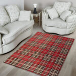 Red Plaid Tartan Scottish Sillvela Area Rug