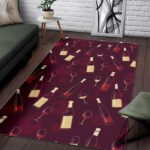 Red Wine Botttle Print Pattern Sillvela Area Rug