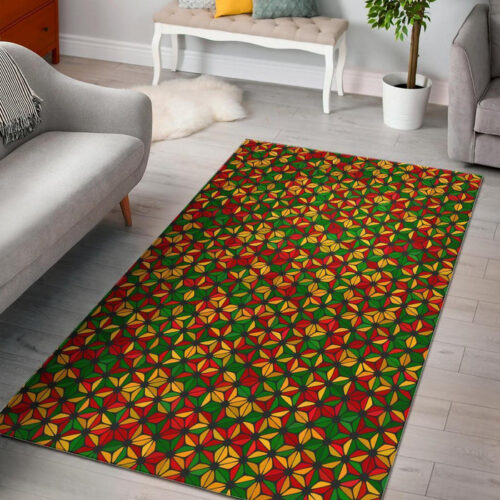 Reggae Rasta Print Pattern Sillvela Area Rug