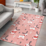 Reindeer Christmas Pattern Print Sillvela Area Rug