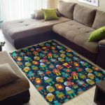 Robot Cyborg Print Pattern Sillvela Area Rug