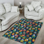 Robot Cyborg Print Pattern Sillvela Area Rug