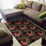 Rooster Print Pattern Sillvela Area Rug