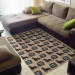 Rottweiler Dog Pattern Print Sillvela Area Rug