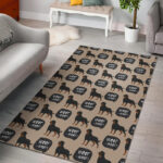 Rottweiler Dog Pattern Print Sillvela Area Rug