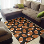 Rugby Ball American Football Print Pattern Sillvela Area Rug