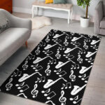 Saxophone Print Pattern Sillvela Area Rug