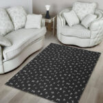 Scandinavian Viking Futhark Norse Runes Pattern Print Sillvela Area Rug