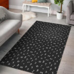 Scandinavian Viking Futhark Norse Runes Pattern Print Sillvela Area Rug