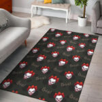 Scary Clown Print Pattern Sillvela Area Rug