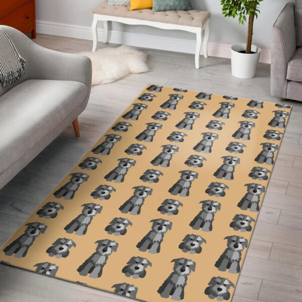 Schnauzer Dog Puppy Pattern Print Sillvela Area Rug