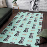 Schnauzer Dog Puppy Print Pattern Sillvela Area Rug