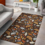 School Bus Teacher Pattern Print Sillvela Area Rug