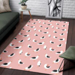Seagull Pink Pattern Print Sillvela Area Rug