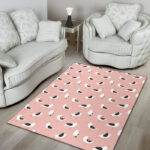 Seagull Pink Pattern Print Sillvela Area Rug