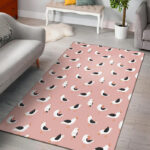Seagull Pink Pattern Print Sillvela Area Rug