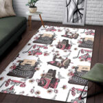 Sewing Machine Print Pattern Sillvela Area Rug