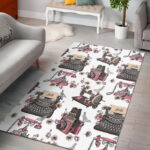Sewing Machine Print Pattern Sillvela Area Rug