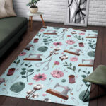 Sewing Pattern Print Sillvela Area Rug