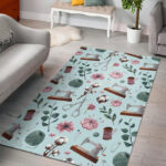 Sewing Pattern Print Sillvela Area Rug
