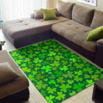 Shamrock St Patrick's Day Print Pattern Sillvela Area Rug