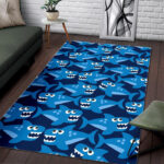 Shark Circling Cartoon Pattern Print Sillvela Area Rug