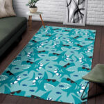 Shark Pattern Print Sillvela Area Rug