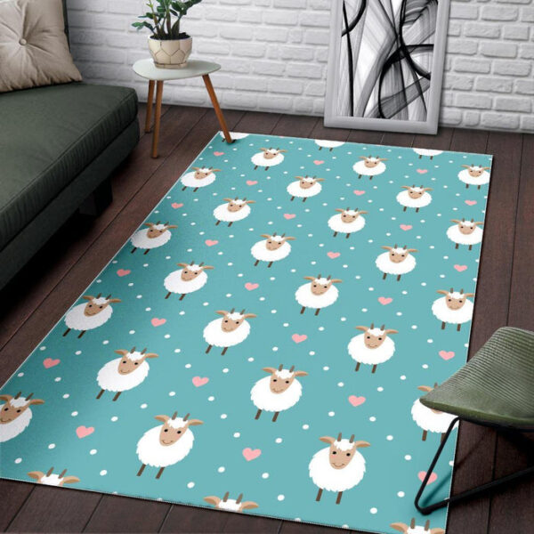 Sheep Goat Pattern Print Sillvela Area Rug