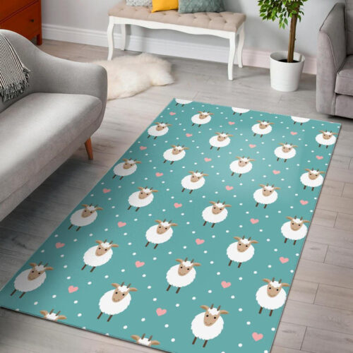 Sheep Goat Pattern Print Sillvela Area Rug