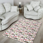 Shiba Inu Dog Pupppy Print Pattern Sillvela Area Rug