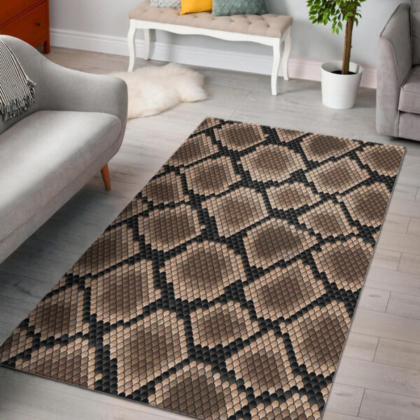 Snakeskin Python Skin Pattern Print Sillvela Area Rug