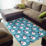 Snowflake Snowman Pattern Print Sillvela Area Rug