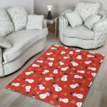 Snowman Snowflake Print Pattern Sillvela Area Rug