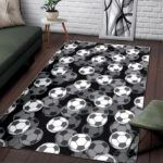 Soccer Pattern Print Sillvela Area Rug