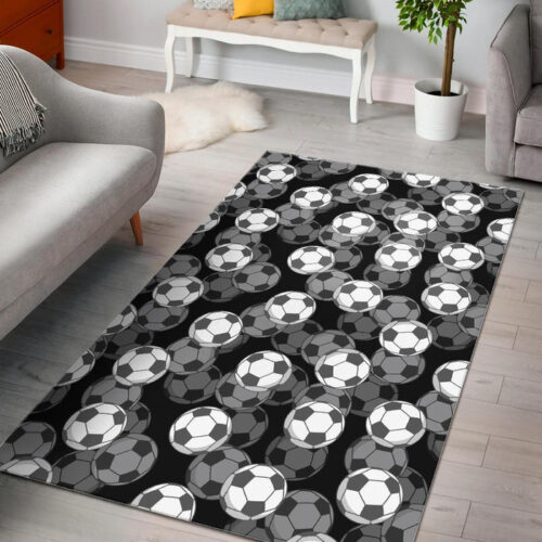 Soccer Pattern Print Sillvela Area Rug