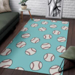 Softball Pattern Print Sillvela Area Rug