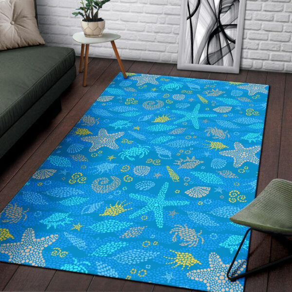 Starfish Ocean Print Pattern Sillvela Area Rug