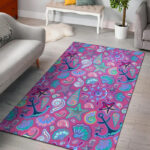 Starfish Pink Print Pattern Sillvela Area Rug