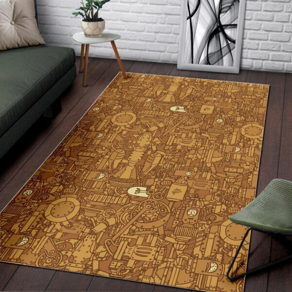 Steampunk Pattern Print Sillvela Area Rug