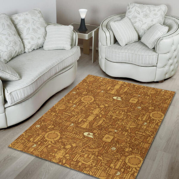 Steampunk Pattern Print Sillvela Area Rug
