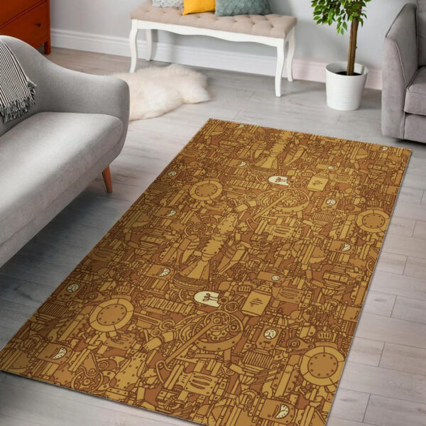 Steampunk Pattern Print Sillvela Area Rug