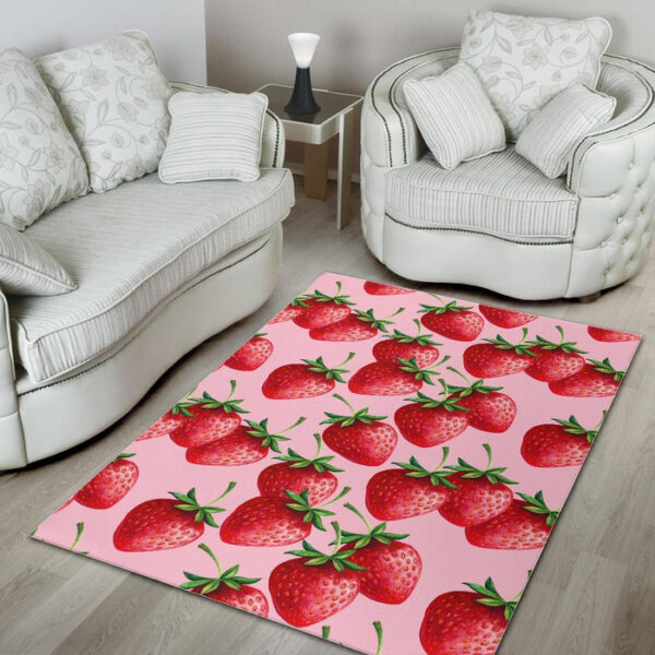 Strawberry Pattern Print Sillvela Area Rug